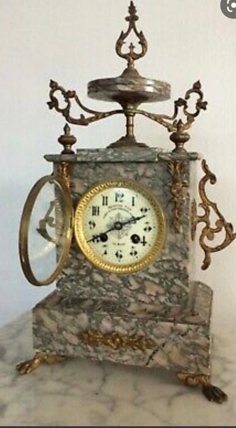 PENDULE HORLOGE ANCIENNE Horlogerie Portique Napoléon III Vintage Brut
